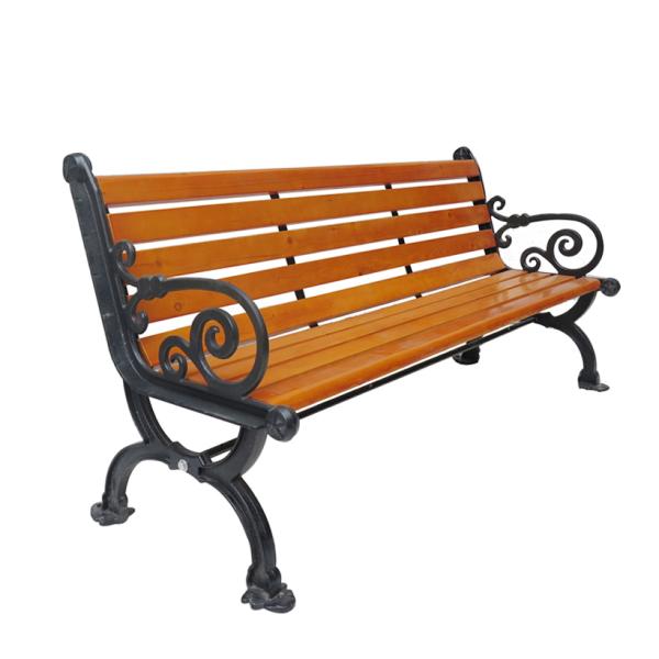 Суд литого железа места скамейки в парке металла мебели патио на открытом воздухе стальной деревянный с задней частью