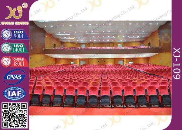 Church Building Hall / Auditorium Chairs With Tablet For Drink East African Types