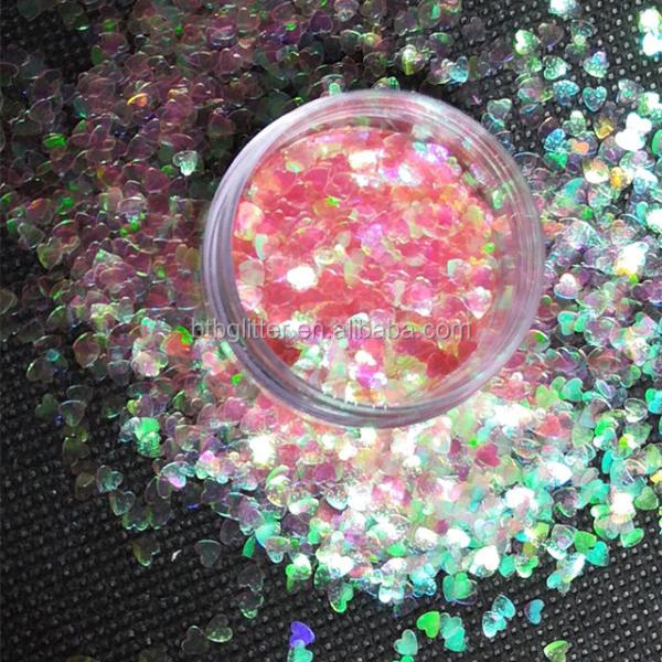 Ramadan Graduation Valentine's Day School PET Material Heart-Shaped Glitter with Bio Glitter Nails MOQ 1kg in 365 Colors