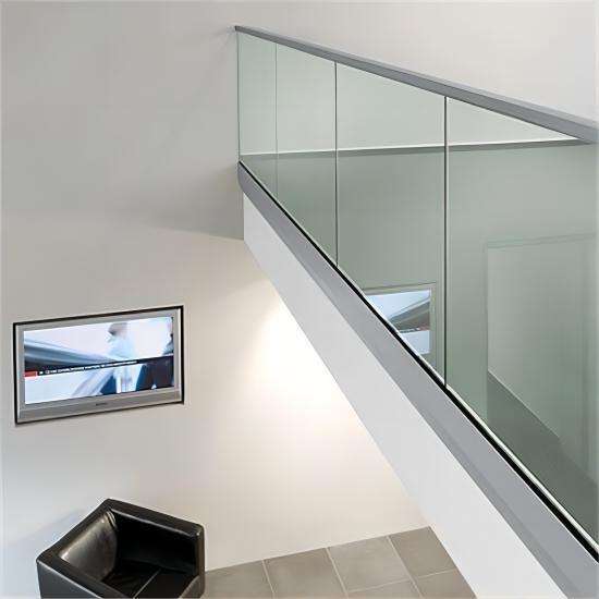 Custom Frameless Aluminum U-Channel Glass Railing for Balconies & Stairs, Factory Direct Price