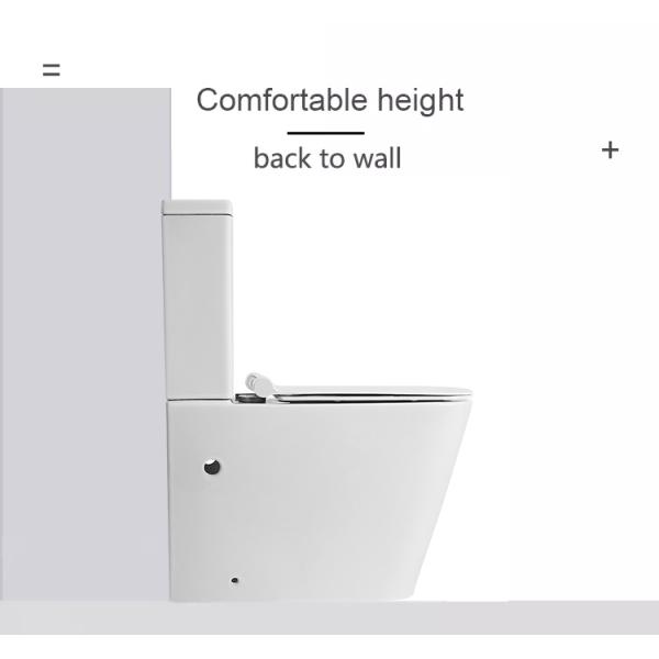 Modern Ceramic Sanitary Ware Round Rimless Tornado Bathroom Two Piece Toilet