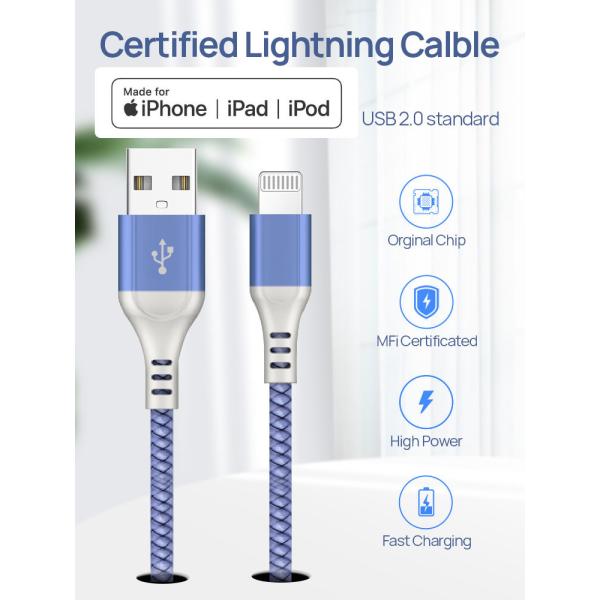 Slim SGS USB Lightning Charging Cable PD Fast Charging