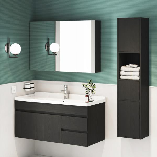 Modern MDF Sink Faucet Cabinet with Hardware Fitting and Mirror for Bathroom Vanities