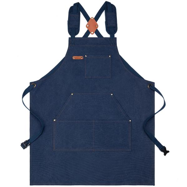 Wait Staff Uniform Waterproof Chef Apron for Cafe Restaurants Kitchen in Cotton Canvas
