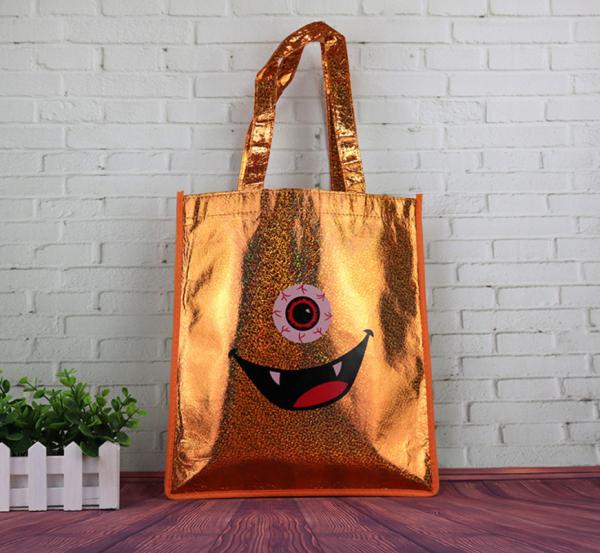 Printing Waterproof Shopping Gift Clothing Bag,Shine Golden Coating Non Woven Shopping Bag