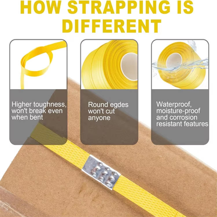 Custom Logo Printed Polypropylene PP Plastic Strap Packing Belt For Box Packing