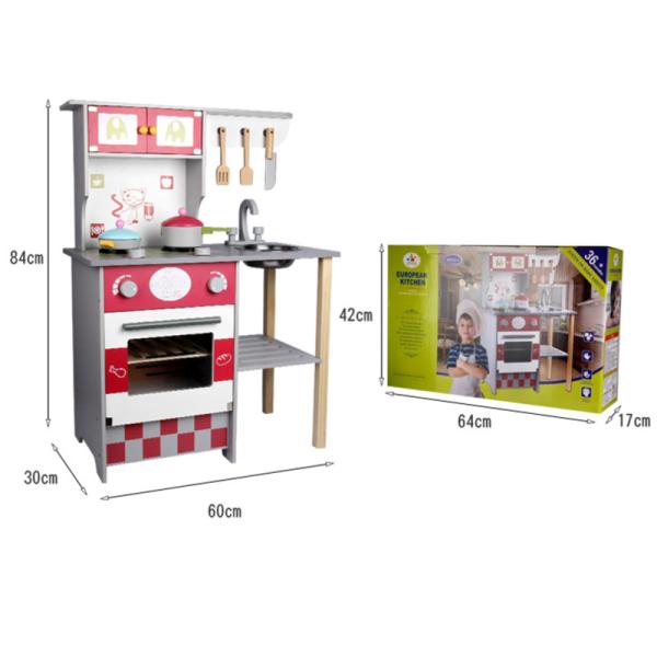 Игра роли дома 84cm деревянная устанавливает еду игры роли головоломки 60cm деревянную