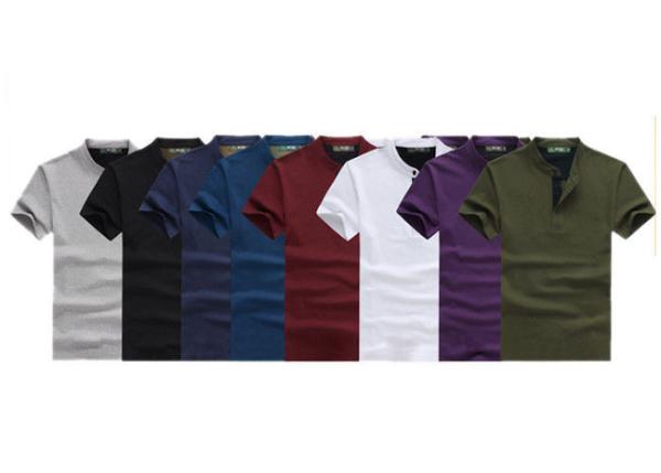 Standing collar Men's Cotton Polo Shirts Slim Fit Stitched , Customized Polo T Shirts