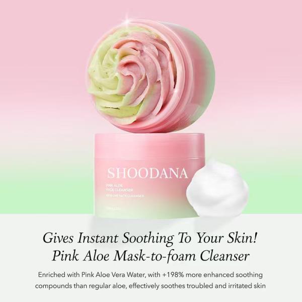 Limpiador exfoliante facial de aloe rosa suave de marca privada, exfoliante, elimina el maquillaje a prueba de agua, protector solar y crema desmaquillante