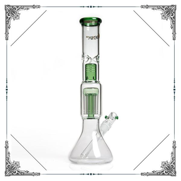 Ice Catcher Beaker Bottom Borosilicate Glass Bongs 8 Arms Perc Splash Guard