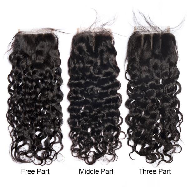 Soft 100 Brazilian Human Hair Extensions / Curly Hair Bundles With Closure