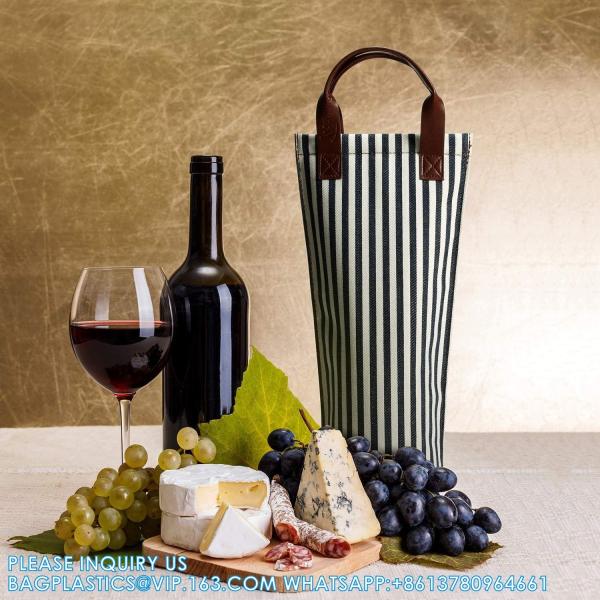 Single Wine Gift Tote Bag, Insulated Padded Thermal Wine Bottle Carrying Cooler Carrier For Travel, Picnic, Gift