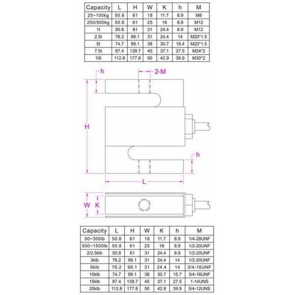 Rice Lake RL20000SS S type load cell 500lb 300lb 200lb 100lb 50lb