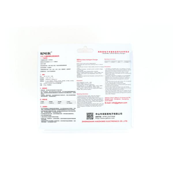 Nominal Voltage Protected 4.2 V Battery Charger 6 Slots CE ROHS FCC Approval