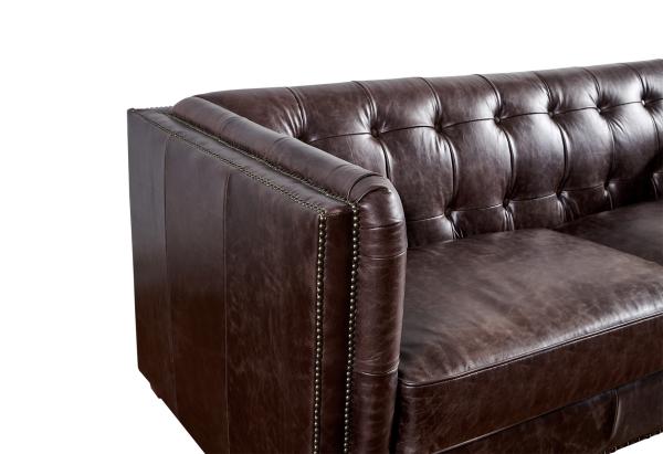 5 Star Hotel Full Soft Leather Sofa Set , Chocolate Brown Leather Couch American Style