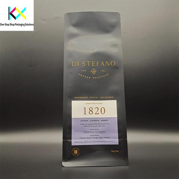 Digital Printed Plastic Pouch Bags Flat Bottom Zipper Bag With Valve