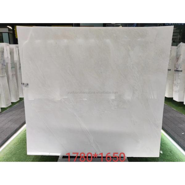 Modern Royal White Onyx Honed Marble Sheet Cut-to-Size Graphic Design Solution for Wall Panel and Dining Table Set