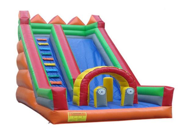 Kids Commercial Inflatable Slide Colorful UV Resistance With Side Climbing Ladder