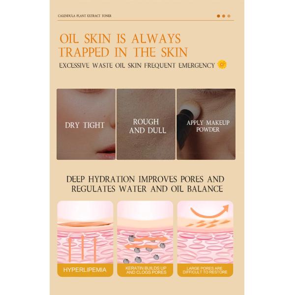 100% Pure Organic Water Hydrating Face Mist Brightening Moisturizing Petal Calendula Face Toner