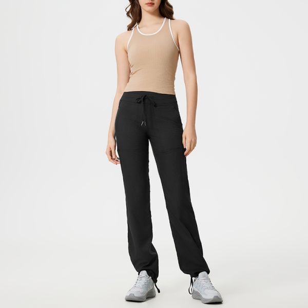 Women's Drawstring Scrub Pants Breathable Lightweight Straight for Medical Work Wear
