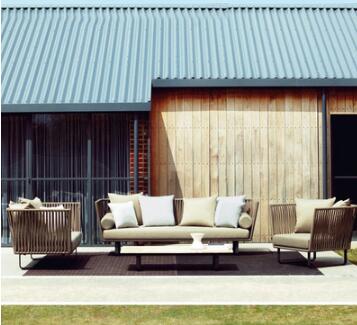 PE Rattan wicker patio Backyard Sofa sets Leisure Aluminium Outdoor Garden sofa furniture