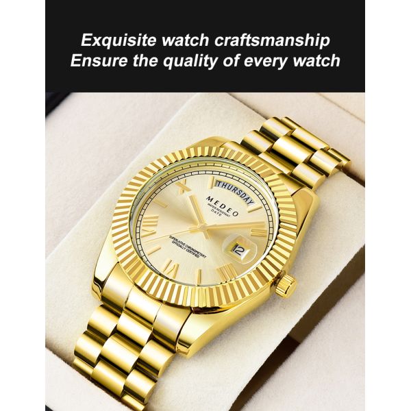 Waterproof Men's Quartz Watch With Butterfly Clasp