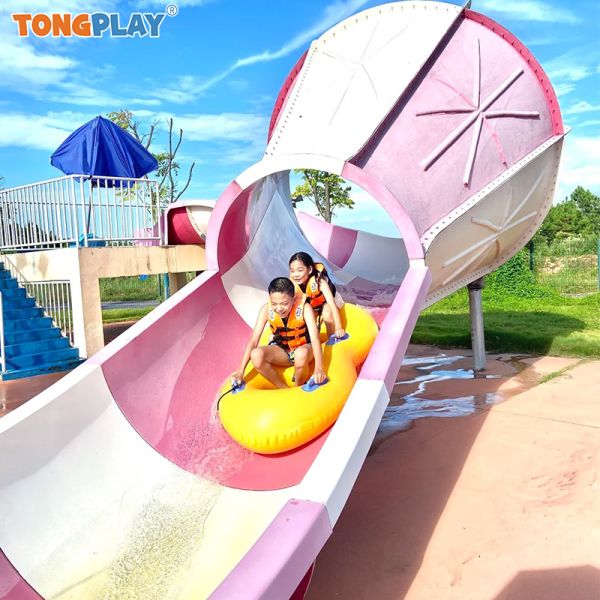 Tobogán acuático de fibra de vidrio Open Sword con color personalizado y construcción duradera para parques acuáticos