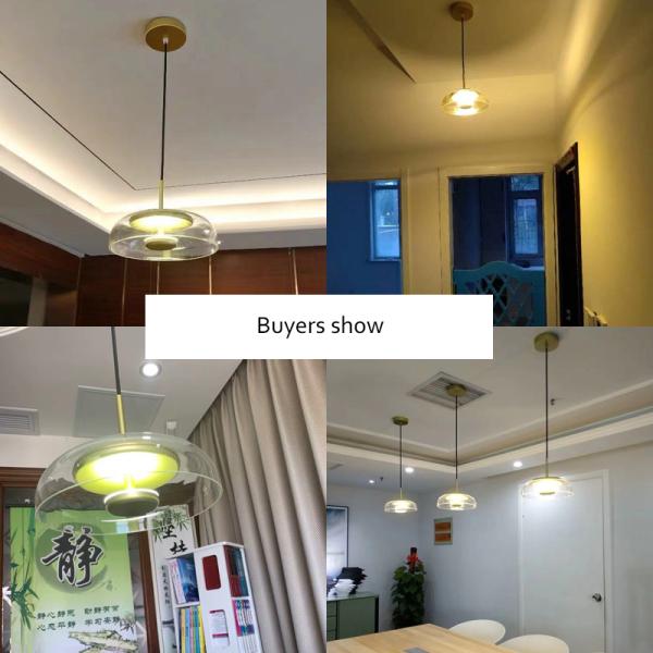 360 Degree Beam Angle Dinning Room 23*7cm Glass Pendant Light