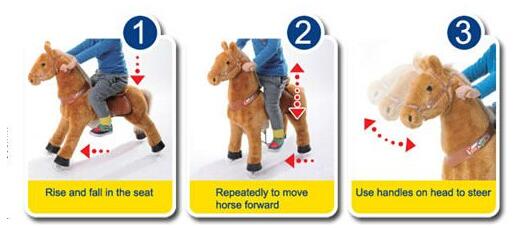 Lovely Amusement Park Equipment Mechanical Pony Kid Ridding On Walking Animal