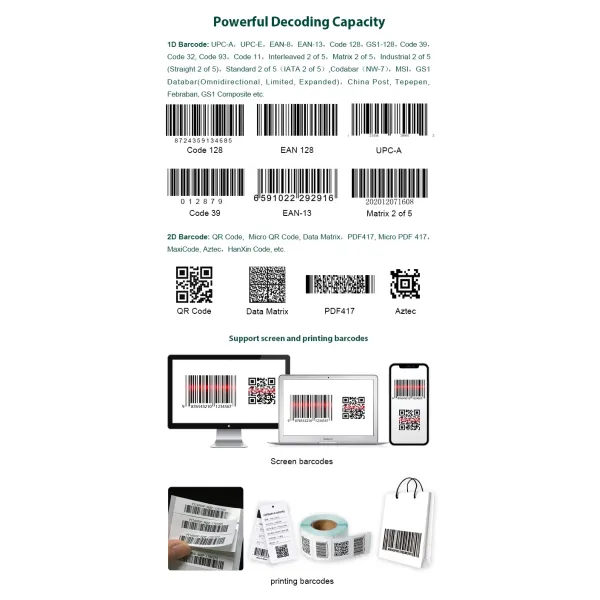 High-Performance 2D Barcode Scanner Module with 3mil/0.076mm Resolution and 640*480 Image Sensor
