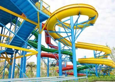Colorful Commercial Spiral Water Slide / Theme Park Water Slide 1 Year Warranty