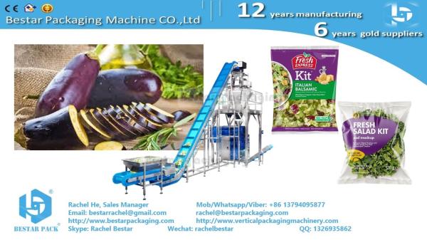 Mixing salad leafy vegetables automatic weighing and pouch packaging machine