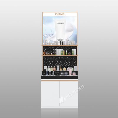 BJiS-B3 40mm Thick Light Box Skincare Display Cabinet with Drawer Storage for Minimalist Shops