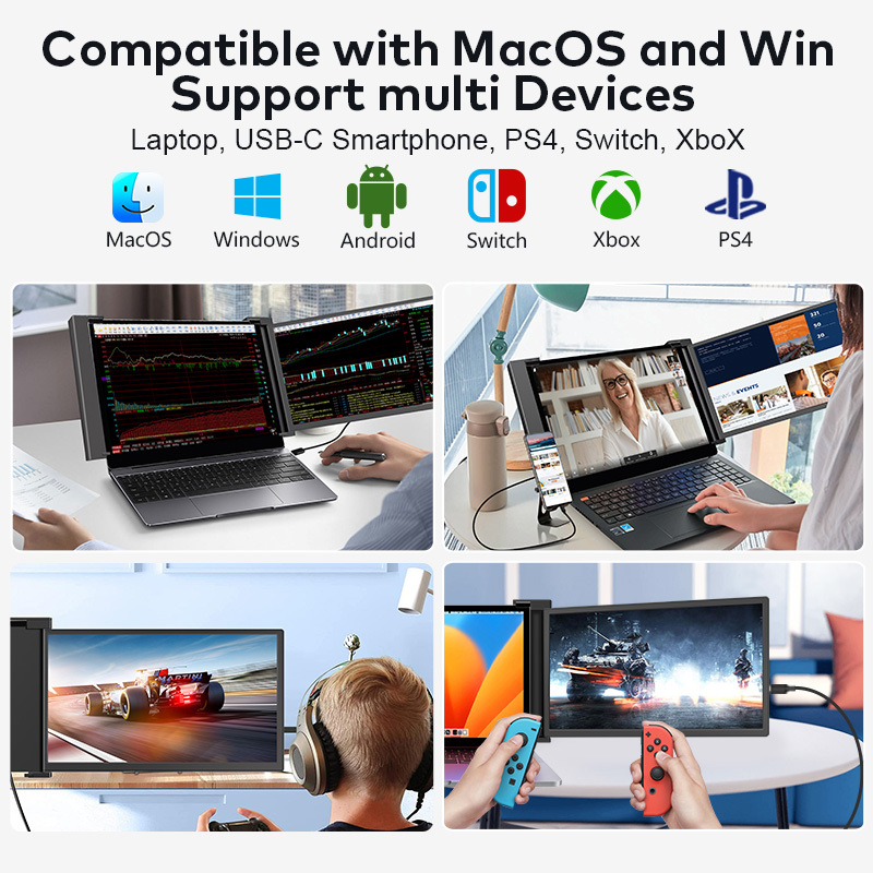 15.6In Portable Dual Monitor 1920*1080 16:9 Laptop 2nd Screen Portable