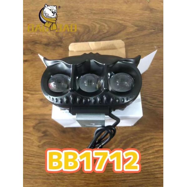 3 LED Owl Style Black Aluminum Casing Motorcycle LED HeadLight Spot Lamp
