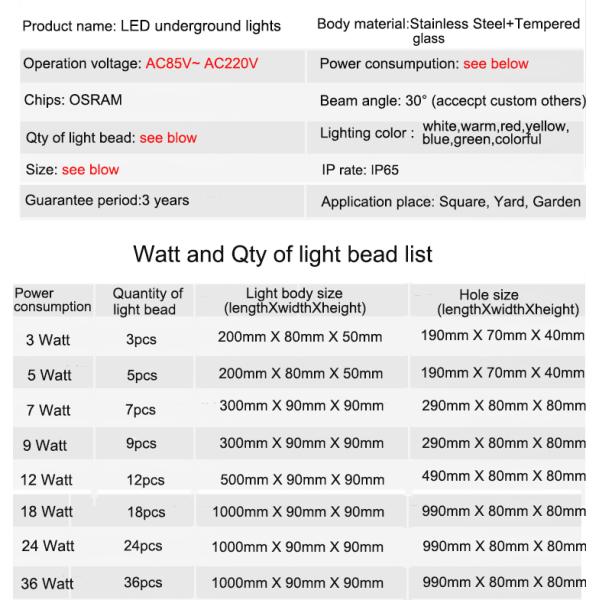 LED rectangular buried light outdoor waterproof buried light outdoor long linear square light