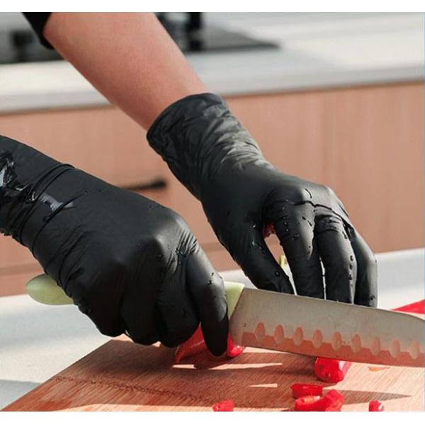 Durable Black Disposable Nitrile Glove 30CM Black Medline Nitrile Exam Gloves