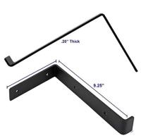 Pesado 5 6 7 8 9 polegadas preto revestimento em pó de metal Bracket L Flutuante parede de prateleira Brackets