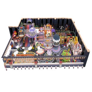 Macaron Home Play Kids Indoor Amusement Center Custom Family Entertainment Castle Maze Slide Trampoline for Villa