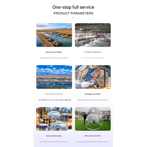 Outdoor Camping Homestay Steel Structure Spherical Tent House With Transparent Bubble Room And Dome Room