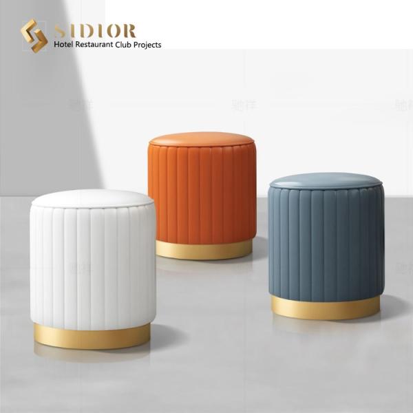 Stool,Ottoman chair, stainless steel, PU leather, fabric upholstery, restaurant,club, hotel, home,  McDonald small stool