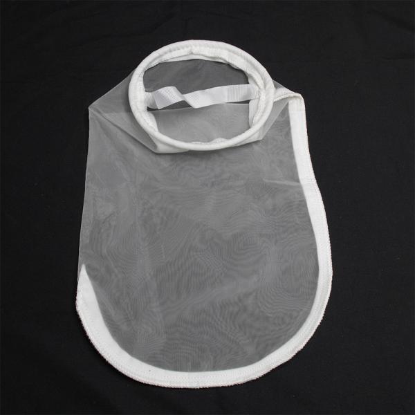 100 Micron Nylon Swimming Pool Water / Mineral Water Filter Bag With Steel Ring