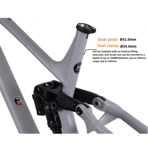 Kinesis TUM616 27.5+ 29er Алюминиевая полная подвеска Enduro Off-Road Soft Tail Рама горного велосипеда