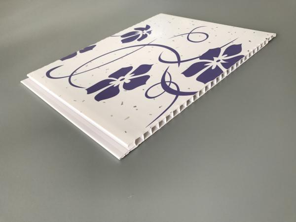 Purple Flower Decorative PVC Panels Transfer Printing For Shopping Mall