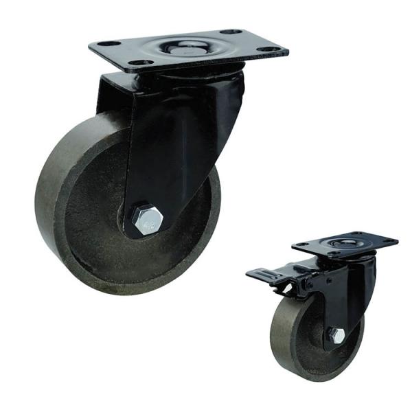 75x32mm Heavy Duty Cast Iron Threaded Stem Swivel Locking Casters