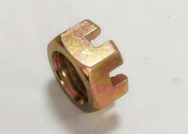 GB60 Zinc Plated M16 Castle Nut With Carbon Steel Material , 12mm Thickness