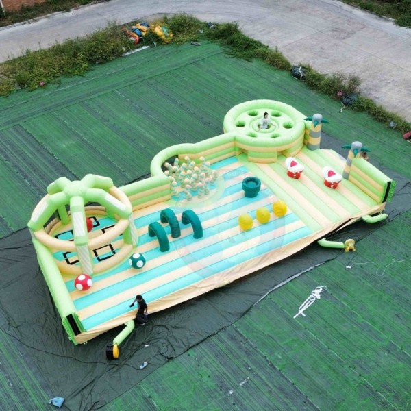 Giant Inflatable Water Park Colorful Obstacle Course Amusement Park 35+ Person Capacity PVC Material Customizable Size