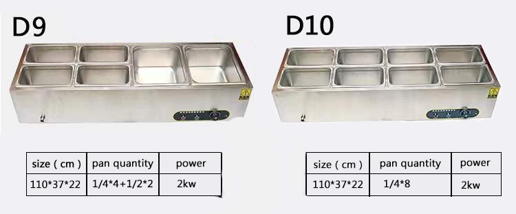 Rectangular Bain Marie Electric Food Warmer 150L 3 Pan Bain Marie