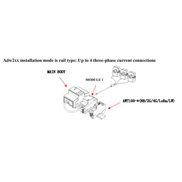 Канал Acrel ADW200-D16-4S multi метр силы счетчика энергии модуля 3 ct iot метра силы участка беспроводной