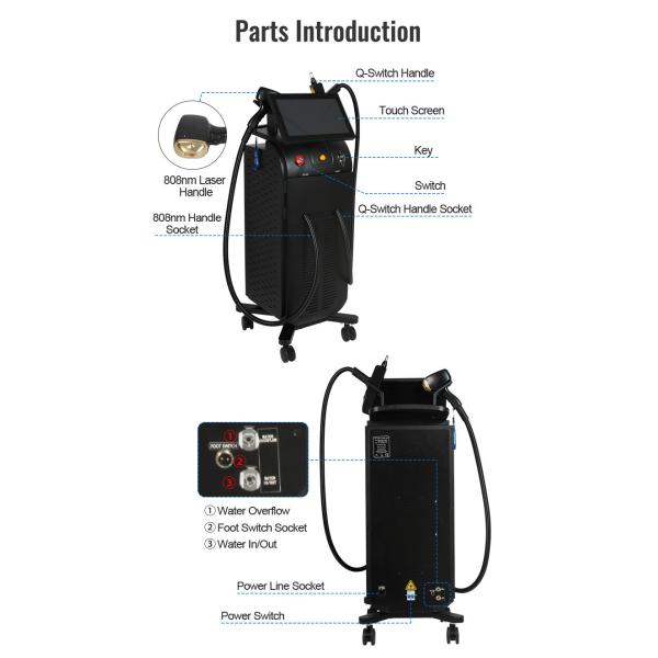 10 barras 808nm Soprano máquina láser de hielo Rejuvenecimiento de la piel y eliminación de pecas